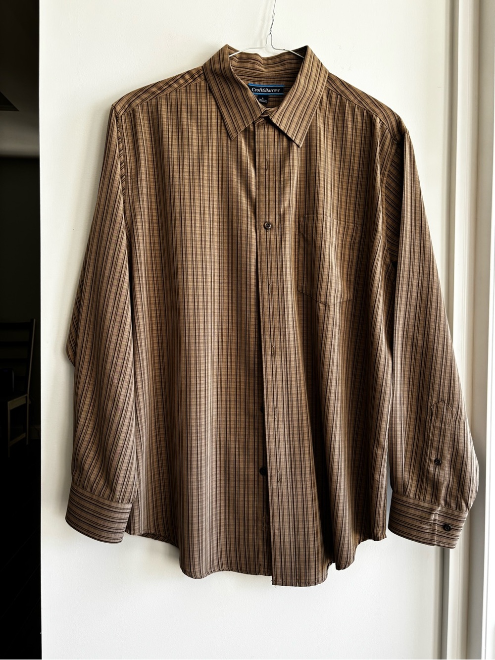 croft & barrow Brown Multi-Stripe Men’s Button-Up Shirt